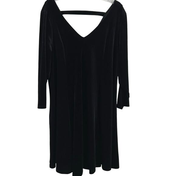 Torrid Women Long Sleeve Velvet Holiday Witchy Goth Grunge Dress Black Size 3X - Picture 1 of 6